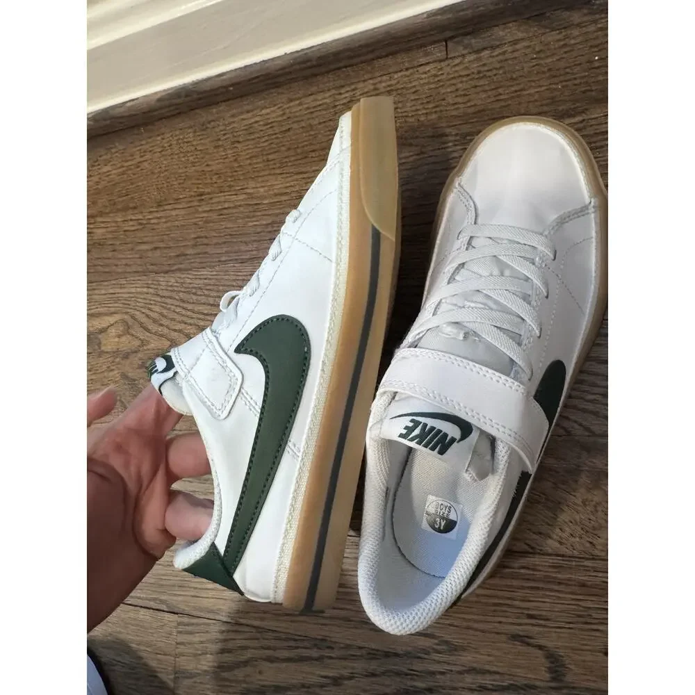 Nike Court Legacy Fir/White/Gum Lt Brown Kids Size 3 Youth Brand NEW